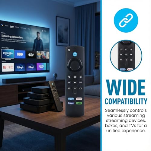Image of Replacement Voice Remote Fit for Insignia NS-24F201NA23,NS-32F201NA23,NS-42F201NA23,NS-43F301NA25,Compatible with AMZ Fire Series,Toshiba,Pioneer,Echo-Show 15 inch to 21 inch (Island is accessible)