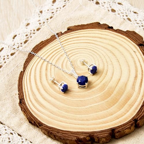 Juego de lapislázuli en plata ideal para regalar con tarjeta de felicitación 3