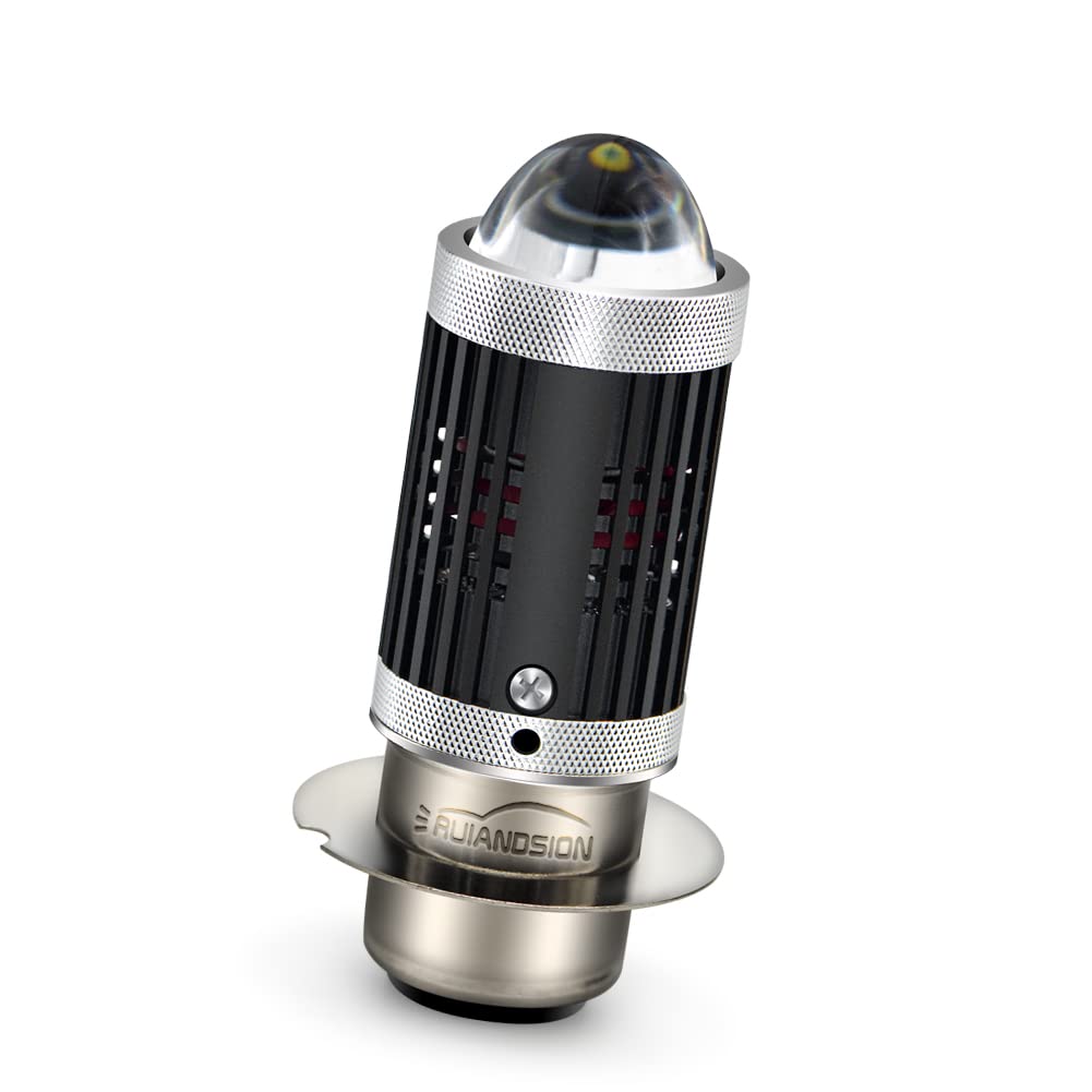 Ruiandsion 2 pezzi P26S Lampadina LED per faro moto, AC/DC 9-85V, bianca, COB, 4 chip SMD LED, per faro moto, senza polarità
