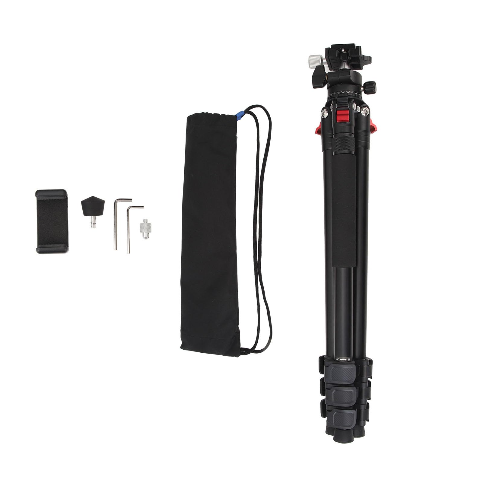 1335mm Camera Tripod, Height Adjustable Aluminum Alloy Tripod, Detachable Monopod with 360° Ball Head, Quick Release Plate, 8KG Load Bearing, Lightweight for Travel Photography