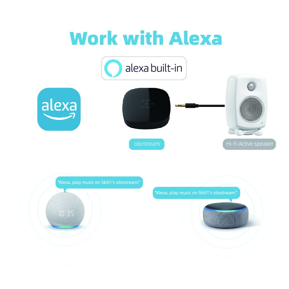 IEAST OLIO Audio Transmitter AirPlay 2 Receiver HiFi Wireless Multiroom Stereo Preamp Works with Siri and Alexa Voice Assistants, Hi-Res Audio Supporting, Dual WiFi, Bluetooth Supporting