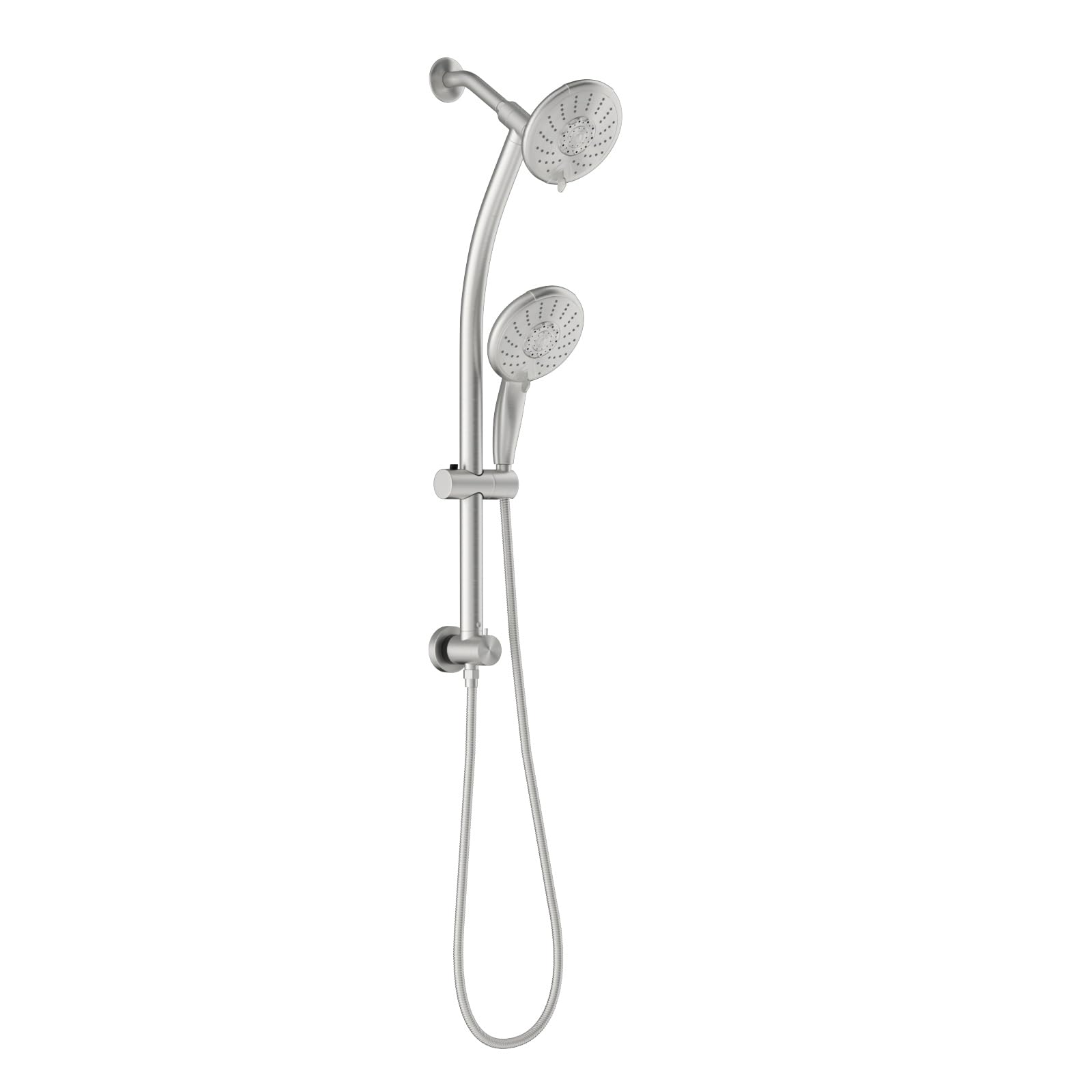 Sarlai Shower Riser Kit,High Pressure 5 Spray Jet Modes Shower Head,5 inch Hower Head and Hose 2-Way Diverter,Suitable for Bathrooms,Brushed Nickel