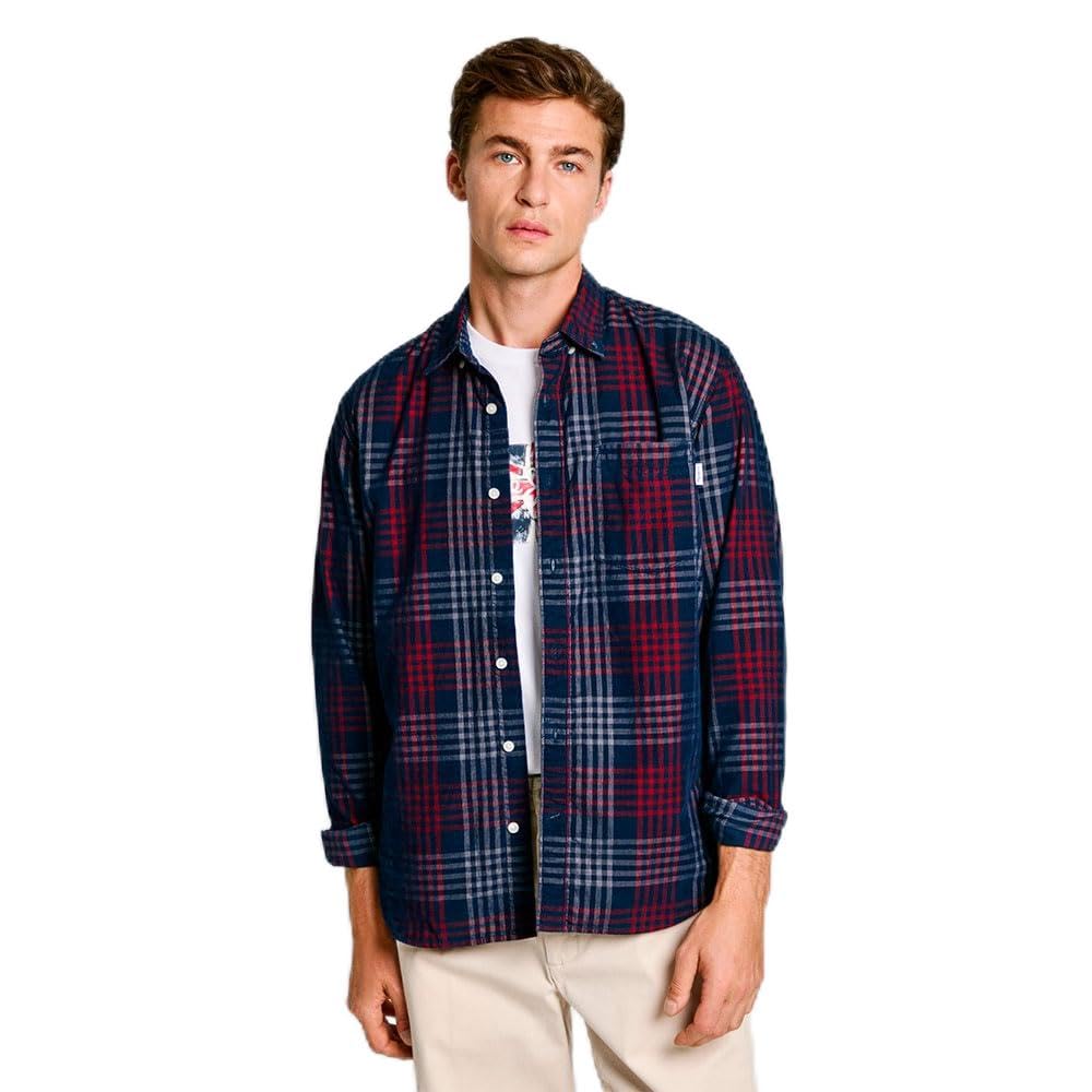 Pepe Jeans Men's Marcus, Shirt, Blue, L