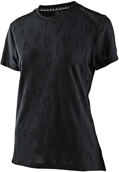 Troy Lee Designs Cycling MTB Bicycle Mountain Bike Jersey Shirt for Women, Lilium SS Jacquard Black, X-Small