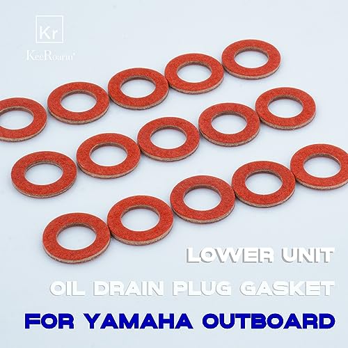 Image of 15PCS Drain Screw Gaskets for Yamaha Outboard 4 Stroke, 90430-08021-00 90430-08003 Outboard Lower Unit Seals Oil Drain Gasket for Outboards, Replacement Washer by KeeRoarin