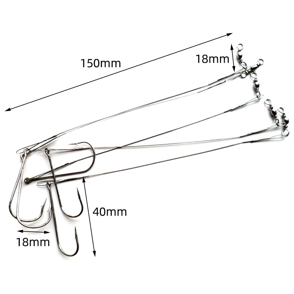 Set de 50 líderes de acero inoxidable para pesca miniatura 2