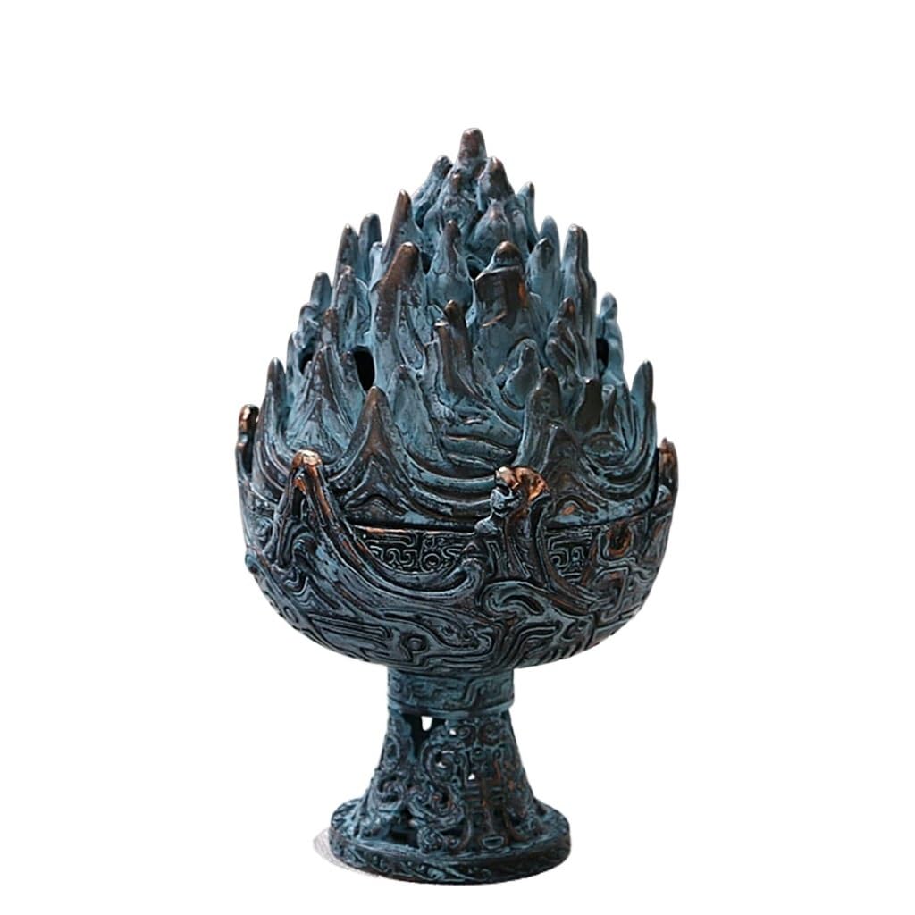 ZSLBMDAntique Bronze Plate Incense Burner Household Incense Play Incense Seal Sandalwood Incense Burner(white-Simple starry sky9)