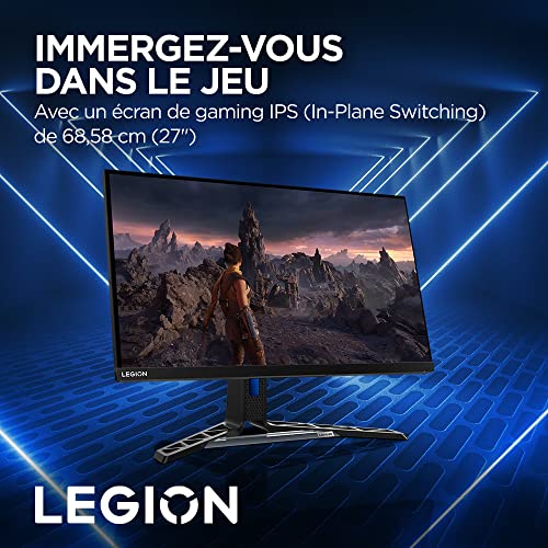 Lenovo Legion Y27 30 Écran Gaming 27" EyeSafe FHD IPS 180Hz 0.5ms MPRT HDMI+DP+USB Câbles DP et USB A vers B FreeSync Premium Haut parleurs Réglage en InclinaisonHauteurRotationPivot - vue 10