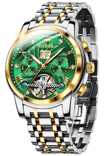 Image of OLEVS Automatic Gold Watches for Men Luxury Classic Stainless Steel Calendar Luminous Waterproof Watches for Men