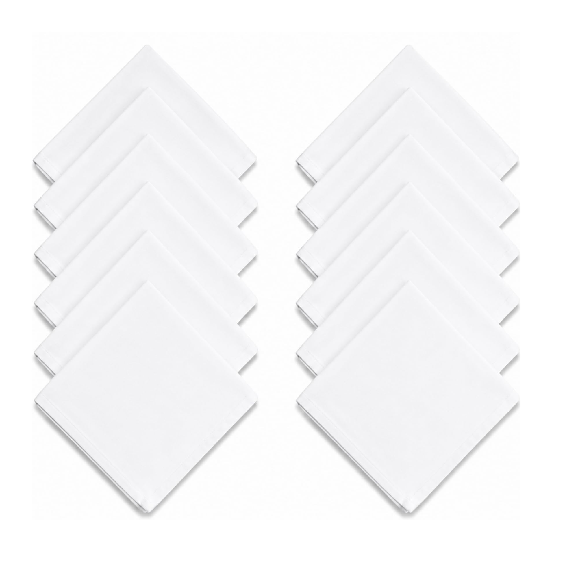 White Cotton Handkerchief Pack of 12 | Premium Soft Plain Cotton Hanky | Reusable Pocket Handkerchief | Highly Absorbent, Breathable & Lightweight | Daily Use | Size 15 Inche-picture-31