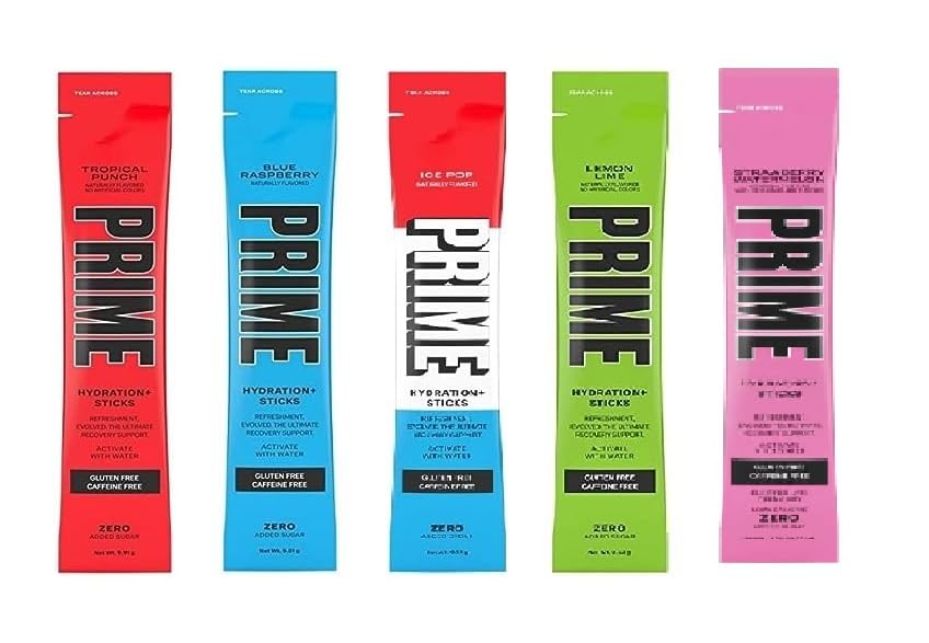 Prime Hydration Drink Sticks Variety Pack Of 5 (Tropical Punch,Blue Raspberry,Ice Pop,Lemon Lime,Strawberry) Zero Added Sugar Drink Mix Powder 9.8gm Each (B0CH8RSY9X) Amazon Price History, Amazon Price Tracker