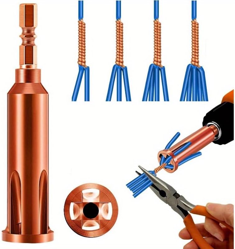 Universal Wire Twisting Tool Cable Wire Stripper and Twister Wire Stripping Tool for Electrician by Drill Driver or Manually (green)