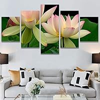 SIGNWIN 5 Panel Canvas Wall Art Modern Art Bohemian Bouquet Colorful Cool Floral Group Multicolor Photography Realism for Home Decorations Ready to Hang - 60