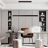 chiynght Modern Black LED Island Light, 20W 6000K Cool White Pendant Lighting for Kitchen Island Din