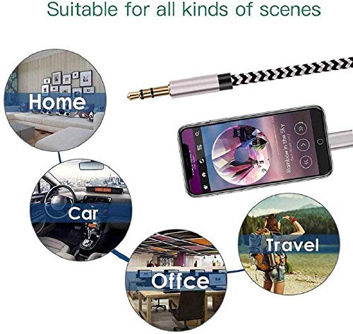 [Apple Mfi Certified] Lightning To 3.5Mm Aux Audio Nylon Braided Cable, Iphone Aux Cord For Car Stereo For Iphone13/12/ 11/11 Pro/Xs/Xr/X 8 7 6/Ipad/Ipod To Car/Home Stereo, Speaker, Headphone #TOP3