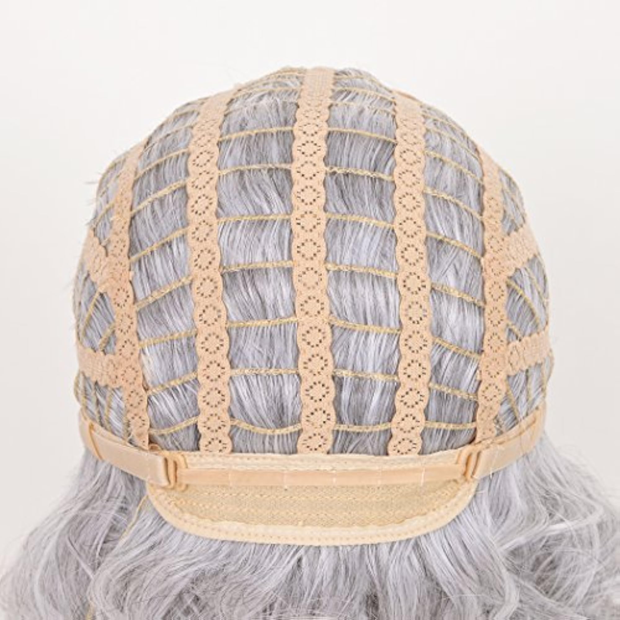 Short Curly Silver Grey Glueless Lace Front Wig for Women