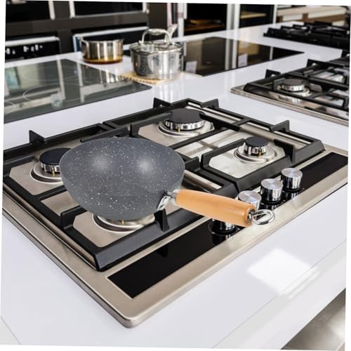 Wok pequeño antiadherente de hierro rojo miniatura 3