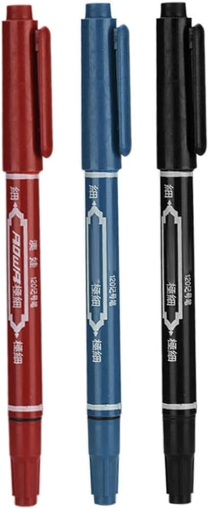 Tattoo Marker - 3PCS 5.39in Waterproof Skin Marking Pen Double Head, Red
