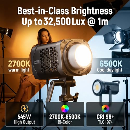 Image of Amaran Halo 600x Bi-Color COB LED Monolight, 600W Continuous Output, 2700K-6500K, 32,500 Lux @ 1m, NFC App Control, Bowens Mount for Studio Photography, Livestreaming & Video Production