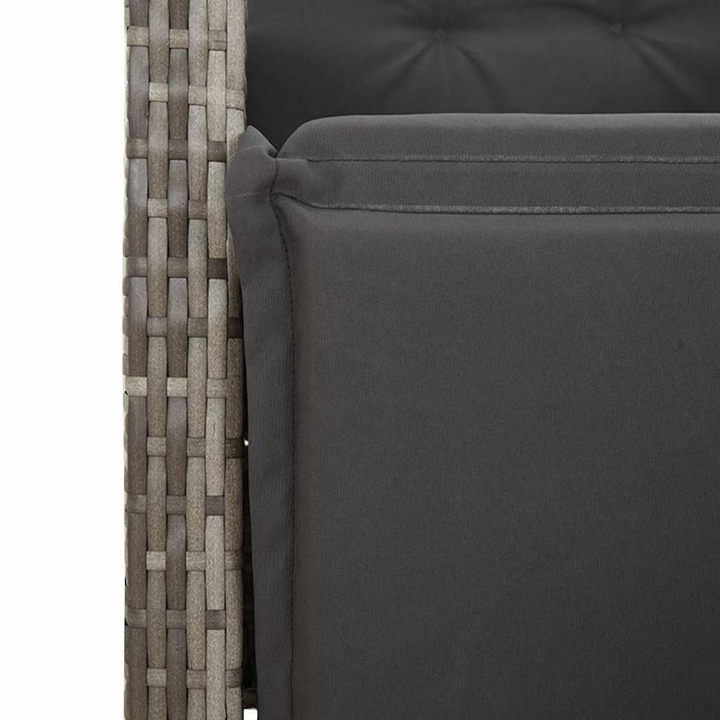 Set da Pranzo Giardino 9 Pezzi con Cuscini Polyrattan Grigio