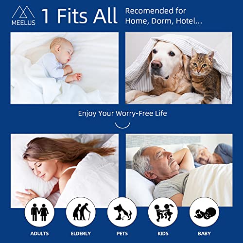 Meelus Queen Size Waterproof Mattress Pad Protector Quilted Fitted Mattress Cover, Deep Pocket Mattress Cover Soft Breathable Absorbent Bed Cover, White，Microfiber 150Gsm #TOP5