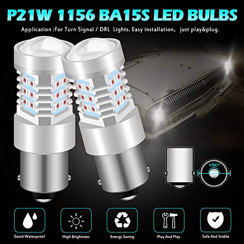 Katur 1156 Ba15S 1141 P21W 7056 Led Bulbs High Power 2835 21 Chipsets Super Bright With Projector Replacement For Tail Lights Brake Lights Turn Signal Lights,Brilliant Red (Pack Of 2) #TOP1
