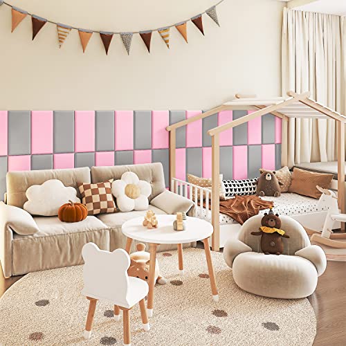 Yll Yll Peel And Stick Headboard Pink Upholstered Wall Panels Pack Of 10 Panels 3D Anti-Collision Wall Padding Wall Mounted Headboard Soundproof Wall Panels #TOP4