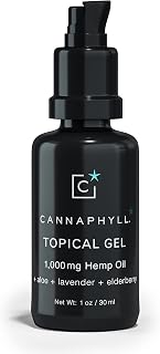 Topical Organic Natural Hemp Gel (1 oz) for Skin, Back, Shoulder, Muscle, Nerves, and Joints, Tattoo Aftercare Made with Lavender, Neroli, Marjoram, and Cedarwood