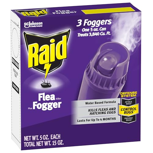 Raid Flea Fogger Plus Killer Water Based Formula Kills Fleas and Hatching Eggs 5...