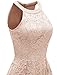 Dressystar Women Halter Lace Wedding Guest Dress Hi-Lo Cocktail Party Bridesmaid Formal Dresses Champagne S
