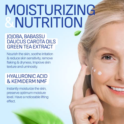 Penebella New Lift & Firm Anti Aging Face & Neck Cream - Made In Europe - Firming & Lifting Anti Wrinkle Moisturizer With Hyaluronic Acid, Elastin, Vitamin C+E, Jojoba, Babassu, Daucus Oils #TOP4