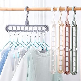 Foldable Magic Hanger Space Saving Clothes Organizer | 9 Hole Multi Layer Wardrobe Hanger | Rotating Closet Organizer for ... Price In India