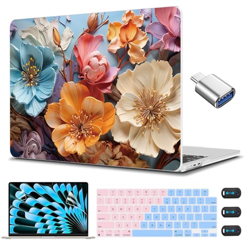 Coque MacBook Air 15 A2941 robuste : évitez les rayures grâce au style floral