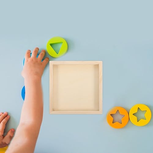 Miniatura 6 de BESPORTBLE Bandejas de madera de 4.7 x 4.7 pulgadas, paquete de 6 cajas cuadradas para servir, bandeja de madera pequeña sin terminar para