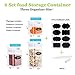 U-miss 6 Pack Airtight Food Storage Container Set - Kitchen & Pantry Organization Containers - Labels & Chalk Marker - BPA Free Clear Plastic Kitchen and Pantry Organization Containers - I