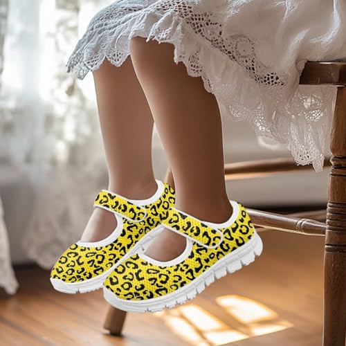 PinUp Angel Cute Leopard Walking Mary Jane Shoes for Girls Round Toe Dress Flat Adjustable Strap School Shoes2