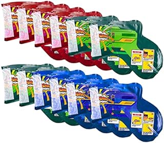 tacery Inflatable Firework Confetti Cannons | 12pcs Coloured Confetti Guns For Home Outdoor | Confetti Poppers As Party Celebrating Tool For Birthday Wedding, New Year