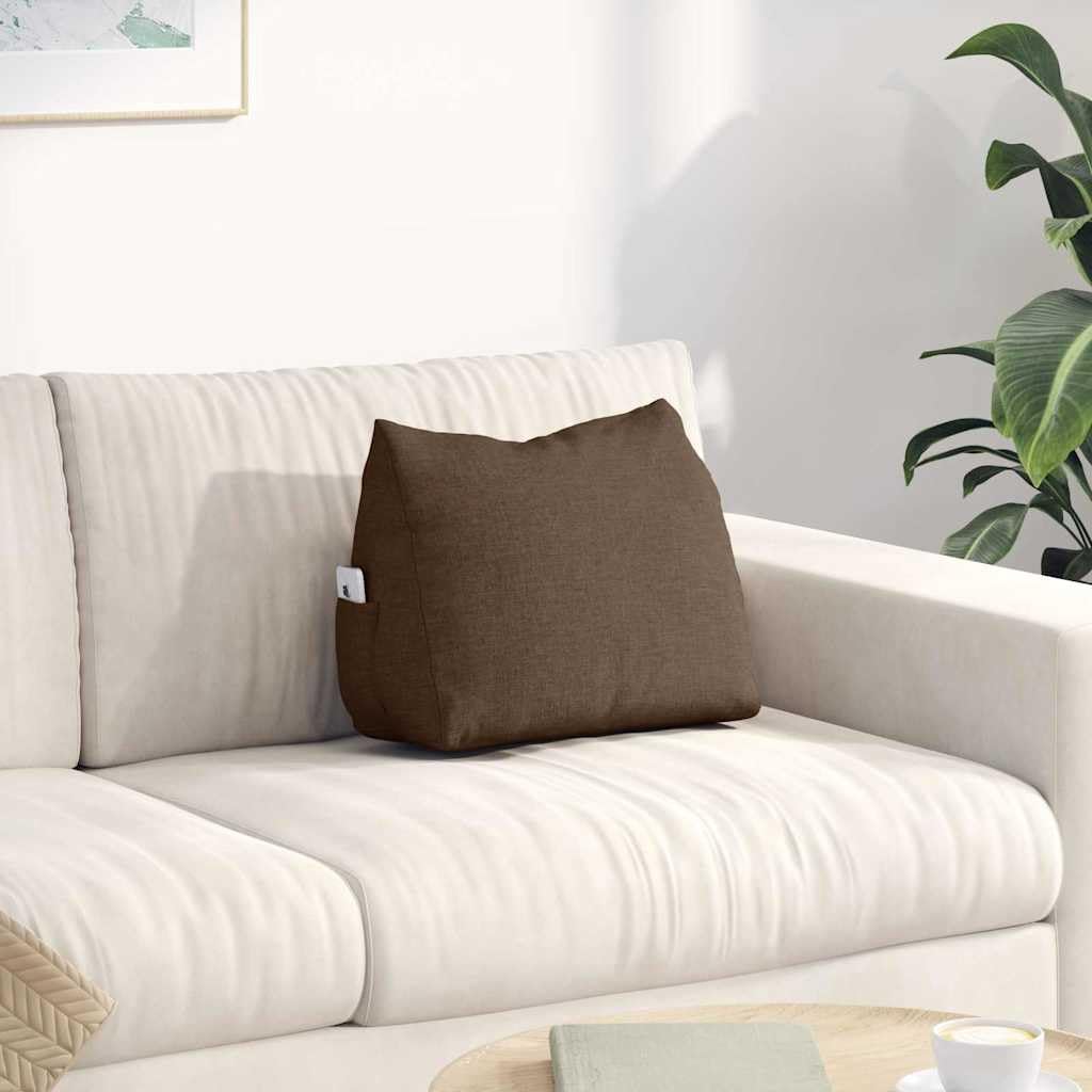 Cuscino per schienale, marrone, 45 x 20 x 35 cm, tessuto con imbottitura in poliestere, rivestimento rimovibile, cuscino lombare ergonomico per divano, sedia da ufficio, letto, home office