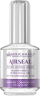 Americanails AirSeal Air Dry Acrylic Sealer - Rapid-Drying, Glass-Like Finish on Acrylic, Dip, Gel Nails, & Wraps, UV Protection, Ultra Glossy, Flawless, Lasting Shine, Easy Application, .5oz