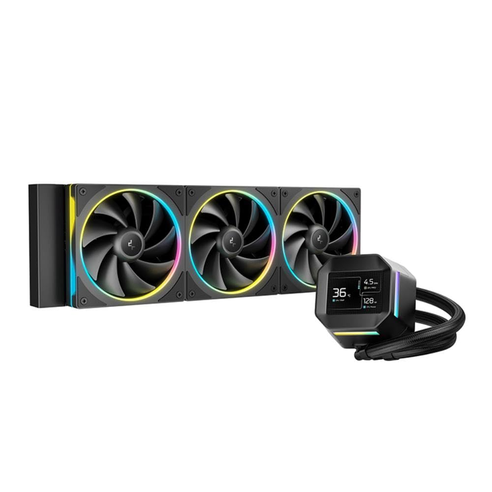 ICOLER LM360 CPU Water AIO Cooler|3 * 120mm PWM ARGB 2400RPM Fans |2.4-Inch Digital Display LCD|Adjustable Speed Pumps|Lower Noise ≤32DBA|for Intel LGA1851/1700/1200/115X AMD AM4/AM5 (Black)