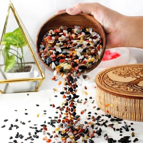 Image of Natural Multi Color Crystal Chips 250g | Mixed Gemstone Loose Chips for Vastu, Pooja, Meditation, Resin Art, Craft, Aquarium & Home Decor Decorative Stones