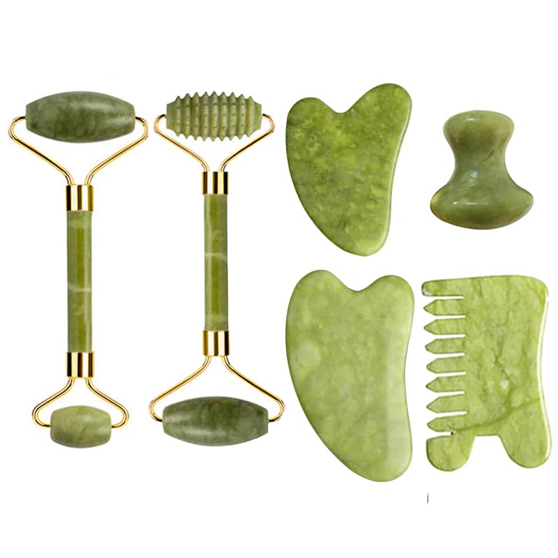 Rodillo de Jade for Masaje Gua Sha, Peine de Tabla Guasha, rascador Gouache, SPA Corporal, Herramientas de elevación antienvejecimiento Facial (Color : Type 10)