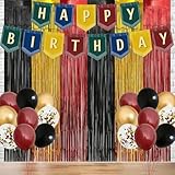 2 Pack Magical Wizard Foil Fringe Curtains, Magical Birthday Decorations 3.3x6.6ft Tinsel Metallic Streamers Cartoon Themed Party Backdrop Photo Booth Props for Wedding Engagement Bridal Baby Shower
