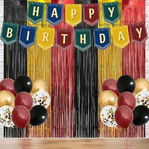 2 Pack Magical Wizard Foil Fringe Curtains, Magical Birthday Decorations 3.3x6.6ft Tinsel...