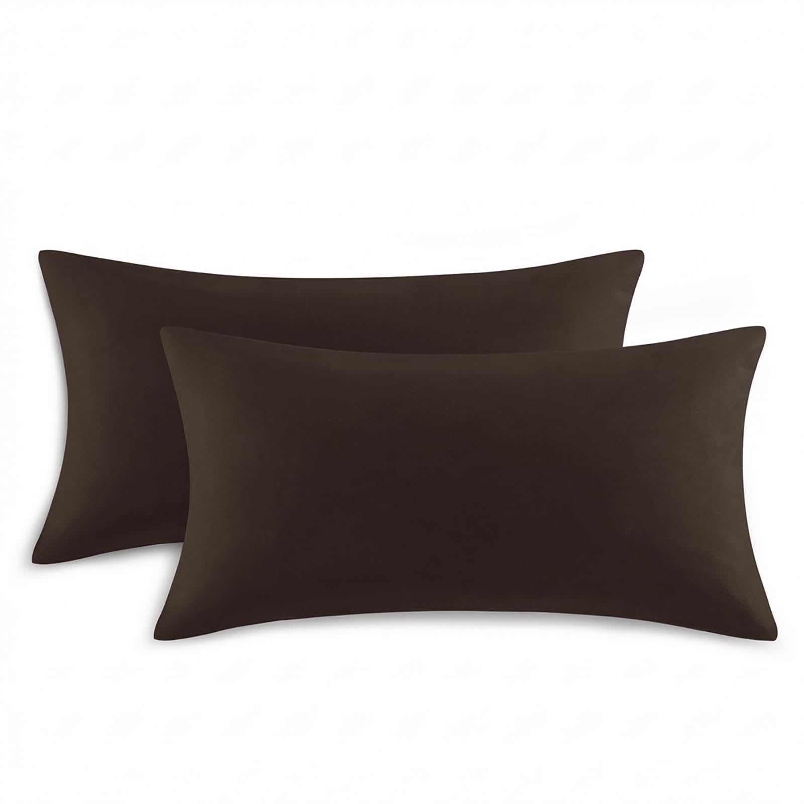 Tifschlaf King Size Pillow Cases 2 Pack - Brown Kingsize Pillowcases Plain, Super Soft Brushed Microfiber Pillow Covers With Envelope Closure, 50 x 90 cm