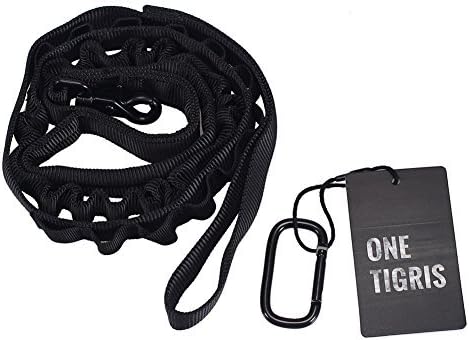 OneTigris 5ft Long Bungee Training Walking Dog Leash with Comfortable Neoprene Handle & Zinc Alloy Lead Clip (BK)