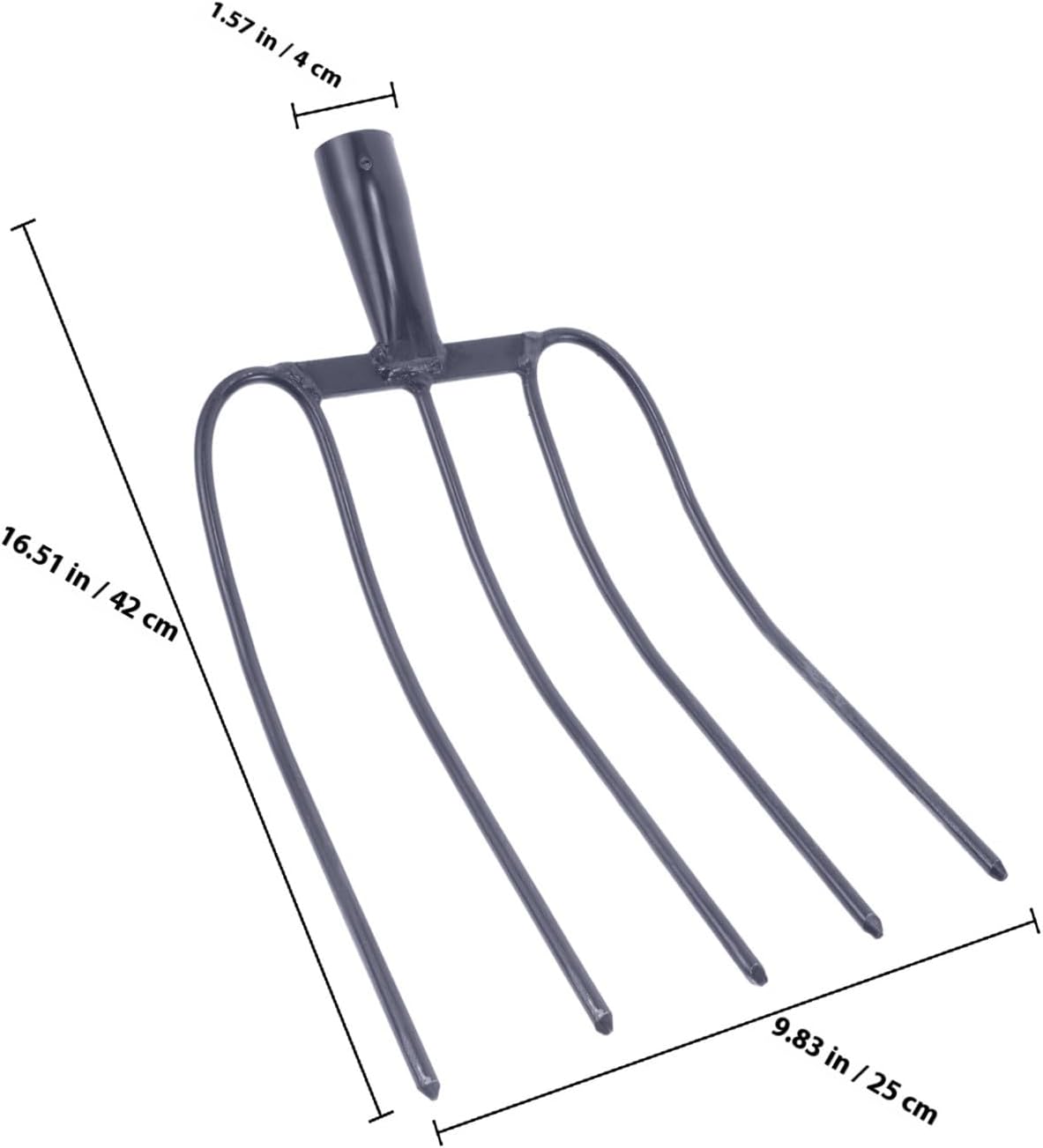 Practical Farming Fork Handheld Multi-Functional Manure Pitch Fork Rust-Resistant Solid Farm Tool for Outdoor Lawn and Grass Maintenance