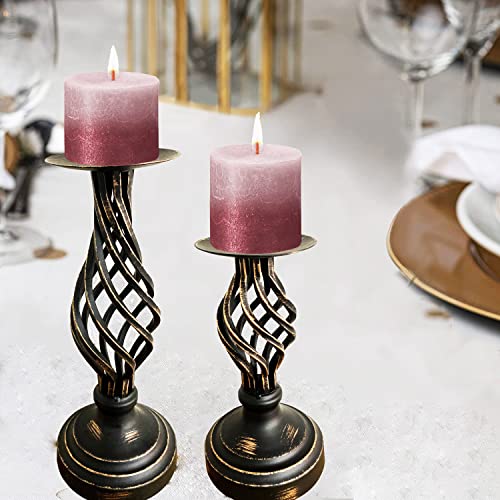 Prudance 11.1" High Metal Candle Holders For Pillar Candles,Vintage Spiral Design Candlestick Ornament For Fireplaces, Wedding Table Decorations, Christmas, Home Decor And Party Dinners. #TOP4