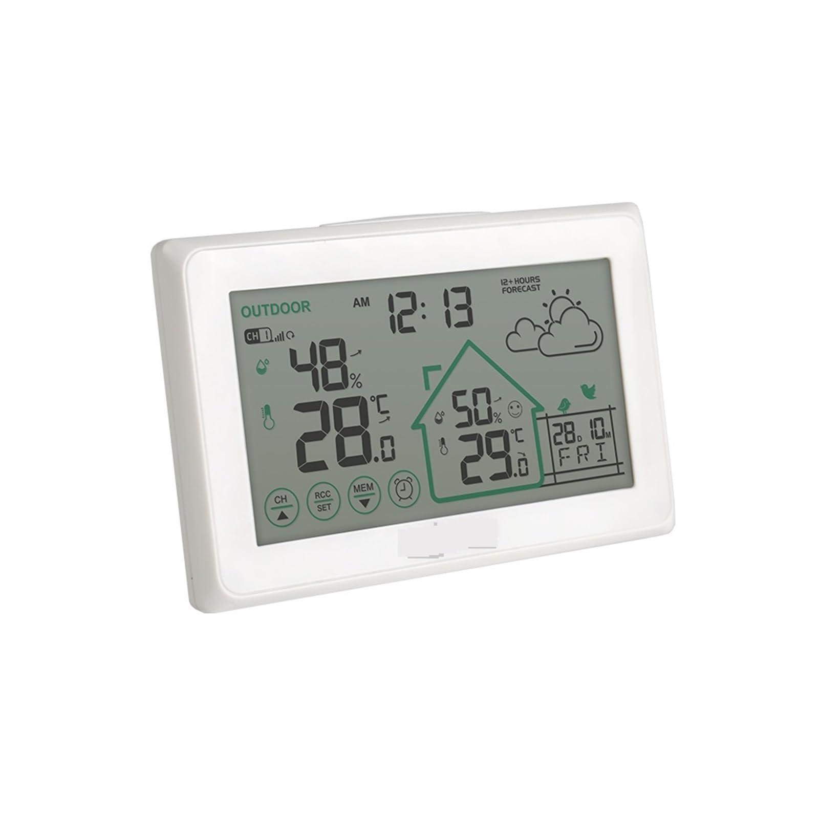 Estaciones meteorológicas, estación meteorológica inalámbrica, reloj de pared controlado por Radio Digital DCF, termómetro para interiores y exteriores, higrómetro, Sensor de pronó