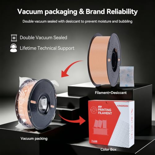 Image of Kingroon PETG 3D Printer Filament, High Strength, Low Warping, Odorless, Dimensional Accuracy + /- 0.02 mm, 1kg Spool(2.2lbs), 1.75 mm, Beige